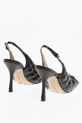 Slingback Quilted Leather Sandals Heel 10 cm