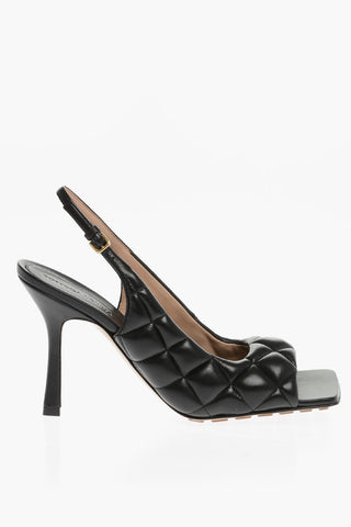 Slingback Quilted Leather Sandals Heel 10 cm