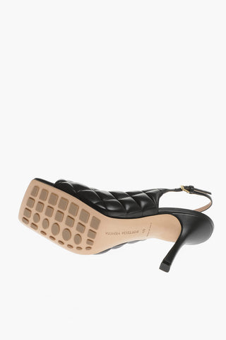 Slingback Quilted Leather Sandals Heel 10 cm