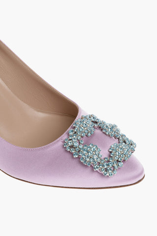 Decolletè HANGISI in Raso con Fibbia Impreziosita da Strass Tacco 7.5cm 