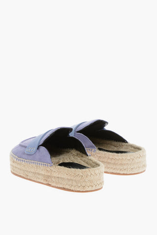 Mules in Camoscio con Suola in Rafia