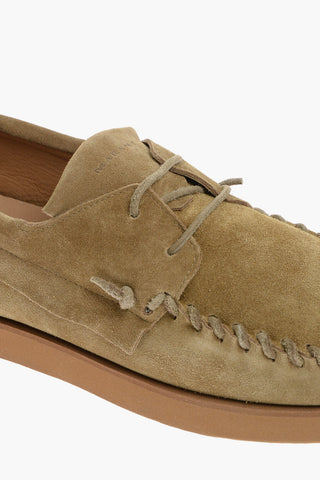 Front Lace-up Fastening Suede Loafers