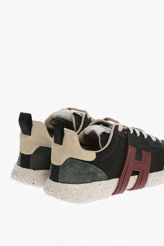 Sneakers Basse 3R in Tessuto e Suede con Applicazione Monogram In gomma