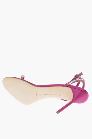 Satin Ankle-Strap CRINASTRA Sandals Embellished with Rhinestones Heel 11.5cm