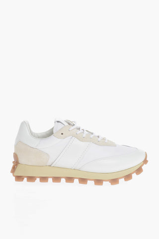 Solid Color Nylon and Suede RUNNING 25L Low-Top Sneakers