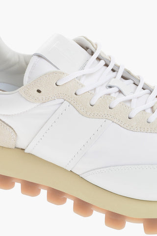 Solid Color Nylon and Suede RUNNING 25L Low-Top Sneakers