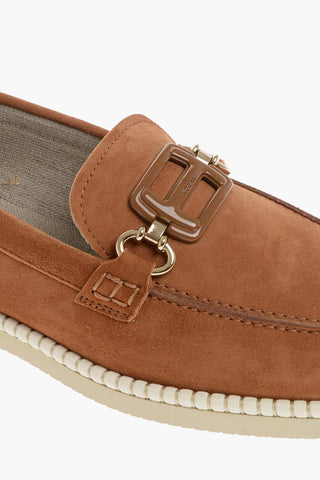 Mocassini Bit in Suede con Suola in Gomma
