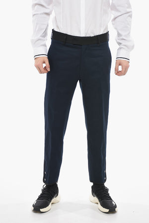 Slim-Fit Trousers TOM with Contrast Edging and Ankle Buttons
