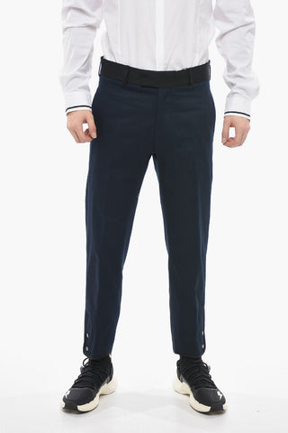 Slim-Fit Trousers TOM with Contrast Edging and Ankle Buttons
