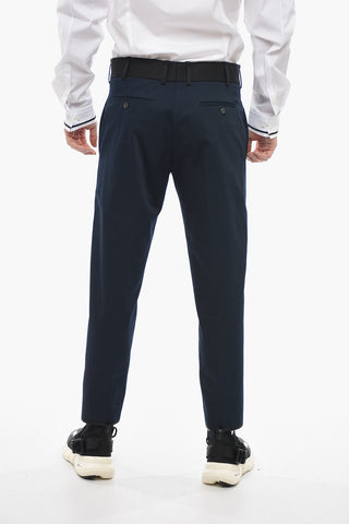 Slim-Fit Trousers TOM with Contrast Edging and Ankle Buttons