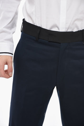 Slim-Fit Trousers TOM with Contrast Edging and Ankle Buttons