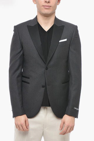 Giacca Tuxedo a 2 Buttoni Slim Fit con Reverse a Lancia