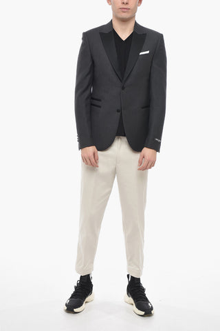 Giacca Tuxedo a 2 Buttoni Slim Fit con Reverse a Lancia