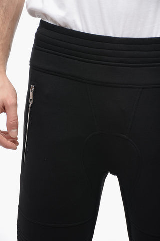 Low-Rise Biker Sweatpants with Zipped Pockets