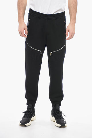 Multipocketed Biker Sweatpants with Cuffs