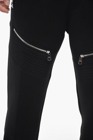 Multipocketed Biker Sweatpants with Cuffs
