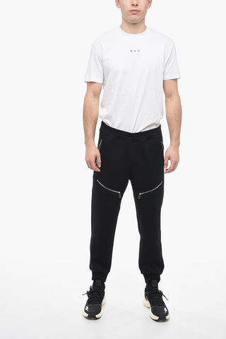 Multipocketed Biker Sweatpants with Cuffs