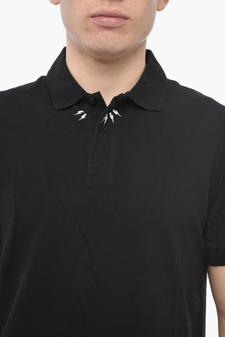Piquet Cotton MICRO FAIR-ISLE THUNDERBOLT Polo