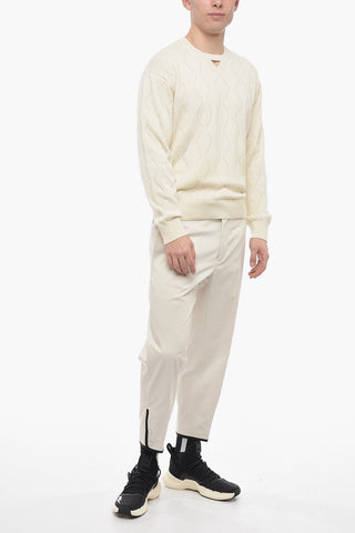 Jacquard Cotton Blend Blouson Fit Sweater