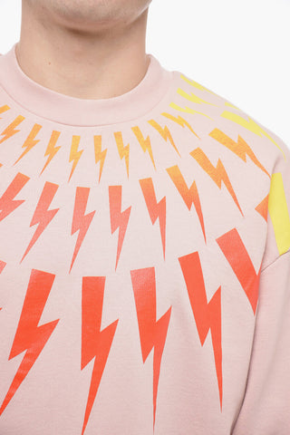 Rundhals-Sweatshirt FAIR-ISLE THUNDERBOLT mit Degradé-Print