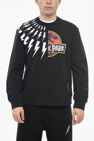 JURASSIC PARK X NB Crew Neck HALF THUNDERBOLT Cotton Sweatshirt