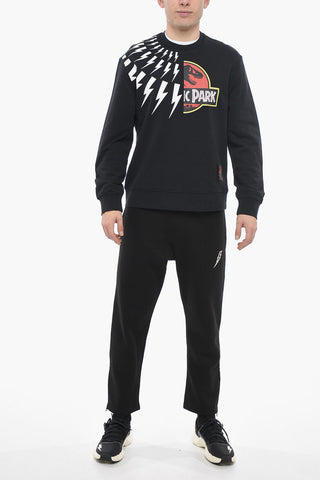 JURASSIC PARK X NB Crew Neck HALF THUNDERBOLT Cotton Sweatshirt