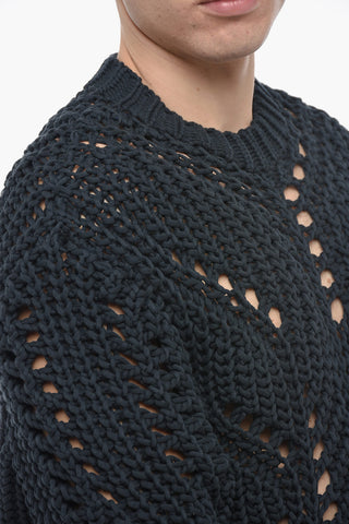 Maglia Easy Fit in Misto Cotone Crochet