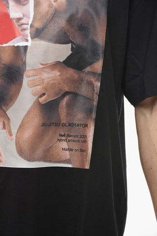 Crew Neck MARBLE ON SKIN Easy Fit T-Shirt