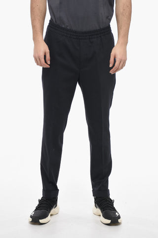 Virgin Wool Blend Loose Fit Pants with Wasitband