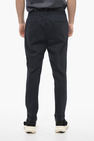 Virgin Wool Blend Loose Fit Pants with Wasitband