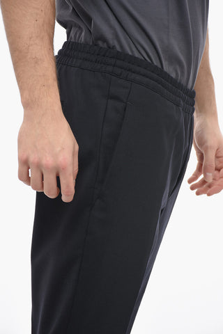 Virgin Wool Blend Loose Fit Pants with Wasitband