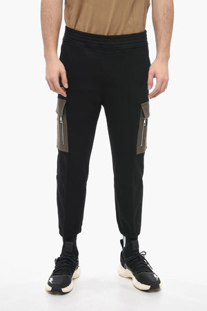 Brushed Cotton Cargo Joggers with Contrast Pockets