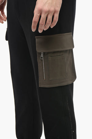 Brushed Cotton Cargo Joggers with Contrast Pockets