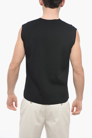 Tank Top in Maglia con Collo a V