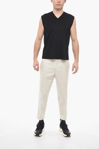 Tank Top in Maglia con Collo a V