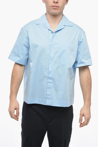 Camicia Boxy Fit a Maniche Corte con Taschino