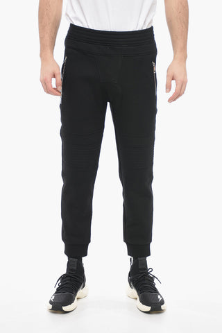 Stretch Viscose Biker Sweatpants with Cuffs