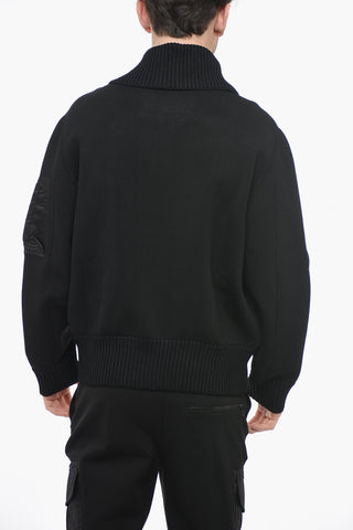 Mock Neck MUSIC BOLT Sweater with Zipped Closure