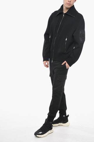 Mock Neck MUSIC BOLT Sweater with Zipped Closure