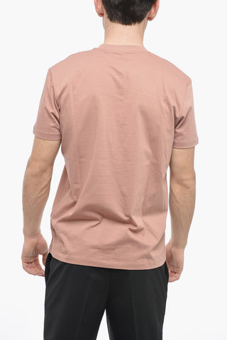 Crew Neck EYELET T-Shirt with Decorative Detail