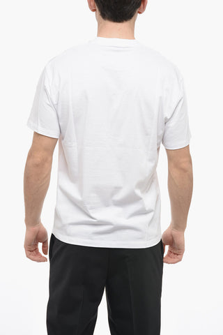 Crew Neck EYELET T-Shirt with Decorative Detail