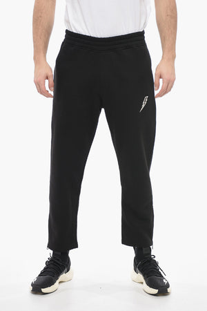 Cotton-Blend Joggers Loose Fit with Ankle Zip