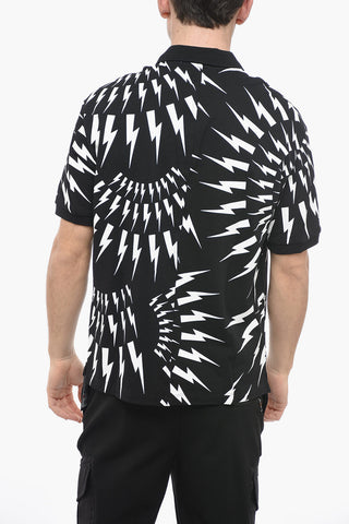 Piquè Cotton ALL-OVER CRAZY BOLTS Polo