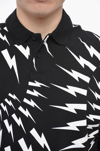 Piquè Cotton ALL-OVER CRAZY BOLTS Polo