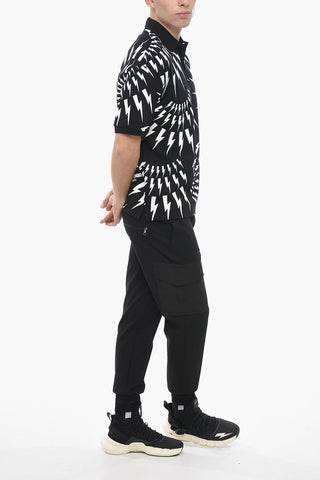 Piquè Cotton ALL-OVER CRAZY BOLTS Polo