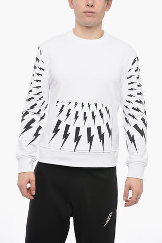 RADIAL FAIR-ISLE THUNDERBOLT Sweatshirt with Contrasting Print