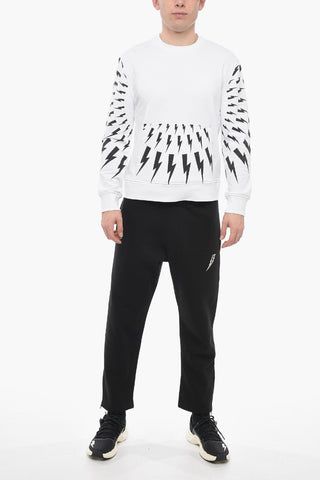 RADIAL FAIR-ISLE THUNDERBOLT Sweatshirt with Contrasting Print