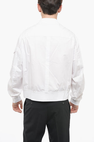 Bomber Design Popeline Shirt with Front Zip