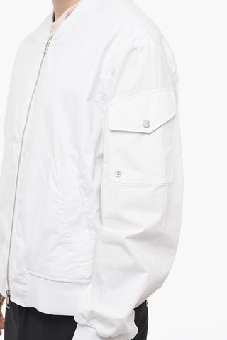 Bomber Design Popeline Shirt with Front Zip