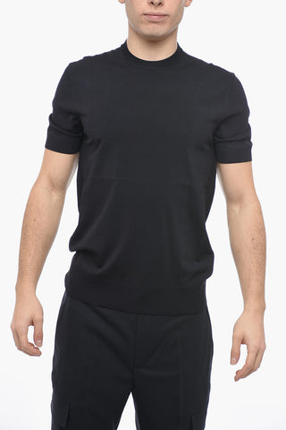 Short-sleeved TECNO KNIT Crew Neck Sweater